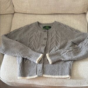 C. Wonder Taupe Cable Knit Sweater